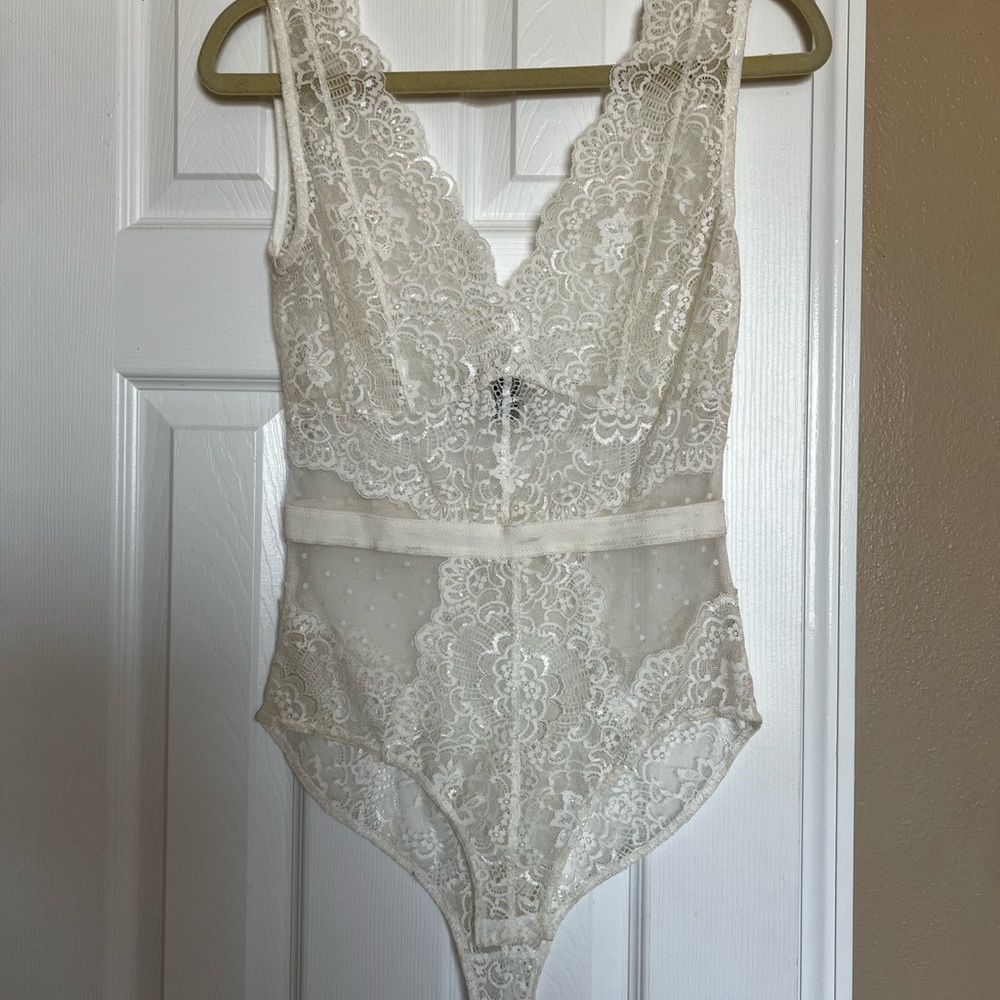 Cream lace bodysuit